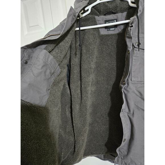 Carhartt 4xl men's sherpa lined utility jacket. Related fit washed duck - Picture 4 of 8